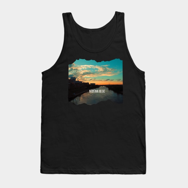 Cool sunset photography of Nashville Tennessee skyline sunset sky USA city break Tank Top by BoogieCreates